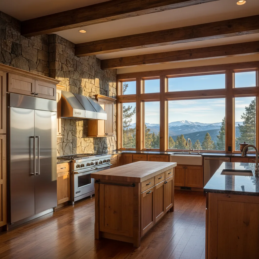 Viking range in an Evergreen mountain kitchen