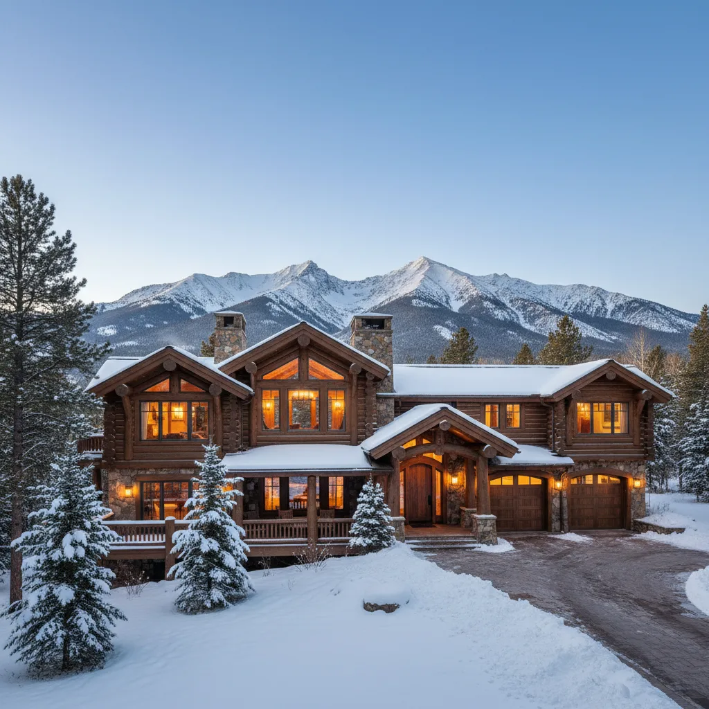 Luxury mountain home in Evergreen, Colorado with mountain views