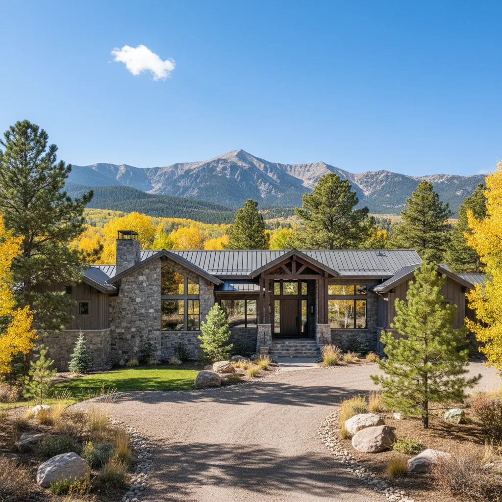 Mountain home in Conifer, Colorado among ponderosa pines
